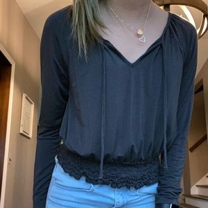 american eagle grey blouse